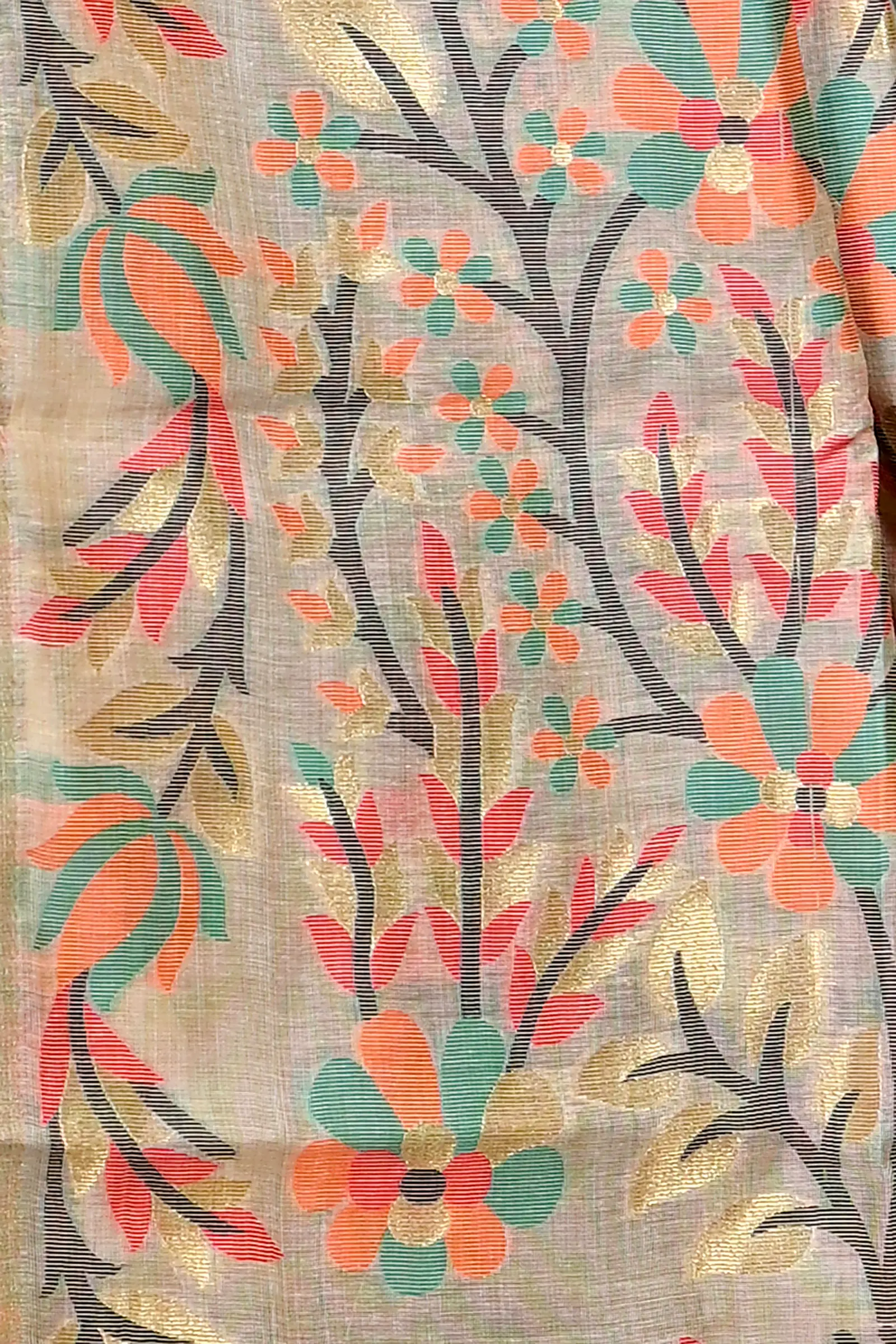 Cream Cotton Silk Parmix Hand Loom Saree (364)